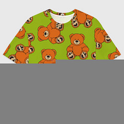 Футболка оверсайз мужская Плюшевые мишки на зеленом фоне, цвет: 3D-принт