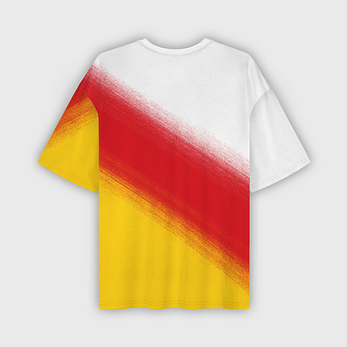 Мужская футболка оверсайз Герб Осетии на фоне / 3D-принт – фото 2