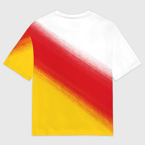 Мужская футболка оверсайз Герб Осетии на фоне / 3D-принт – фото 2