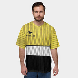 Футболка оверсайз мужская Мустанг дикий, цвет: 3D-принт — фото 2