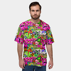 Футболка оверсайз мужская Hip Hop Graffiti, цвет: 3D-принт — фото 2