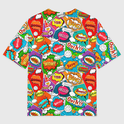 Мужская футболка оверсайз Bang Boom Ouch pop art pattern / 3D-принт – фото 2