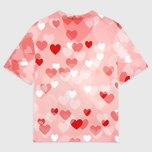 Мужская футболка оверсайз Влюбленный взляд сердца / 3D-принт – фото 2