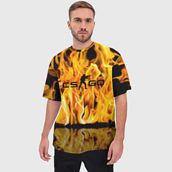 Футболка оверсайз мужская Counter Strike go - flame, цвет: 3D-принт — фото 2