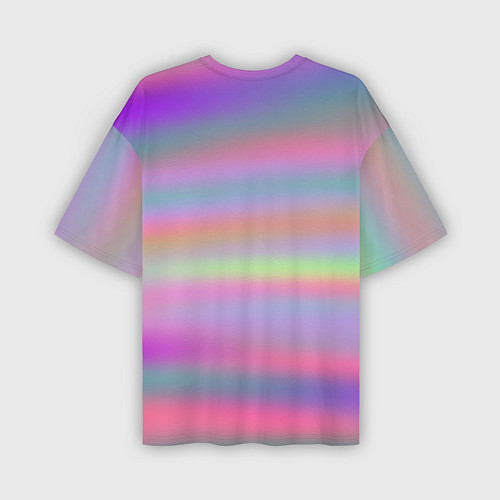 Мужская футболка оверсайз Голографические неоновые полосы / 3D-принт – фото 2