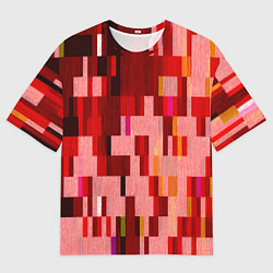 Футболка оверсайз мужская Красный глитч, цвет: 3D-принт