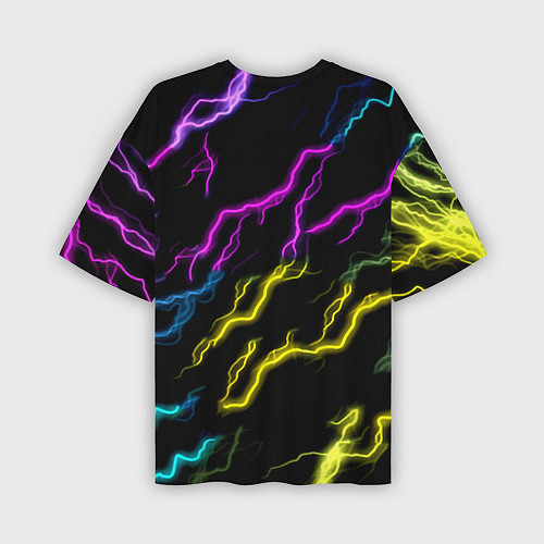 Мужская футболка оверсайз Fortnite неоновый шторм абстракция / 3D-принт – фото 2