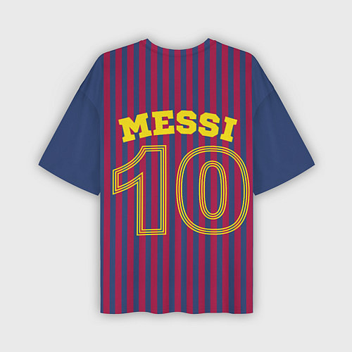Мужская футболка оверсайз Месси - 10 номер футбольный клуб Барселона / 3D-принт – фото 2