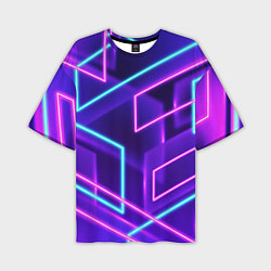 Мужская футболка оверсайз Neon Geometric