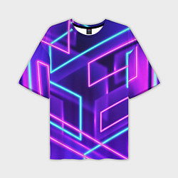 Футболка оверсайз мужская Neon Geometric, цвет: 3D-принт