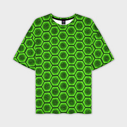 Мужская футболка оверсайз Энергетический щит - зеленый