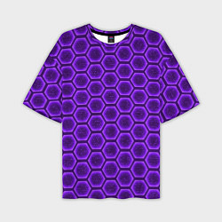 Мужская футболка оверсайз Энергетический щит - фиолетовый