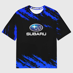 Футболка оверсайз мужская Subaru текстура авто, цвет: 3D-принт