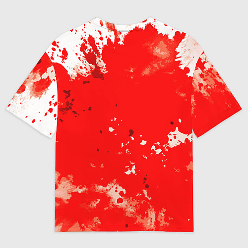 Мужская футболка оверсайз Спартак победитель крупно - красные брызги крови / 3D-принт – фото 2