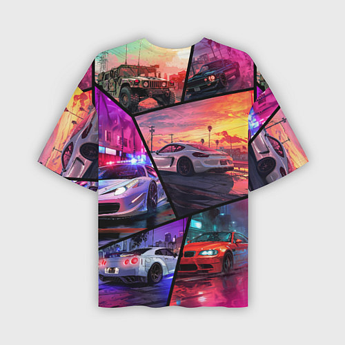 Мужская футболка оверсайз GTA style cars / 3D-принт – фото 2
