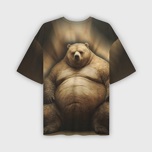 Мужская футболка оверсайз Жирный мишка / 3D-принт – фото 2