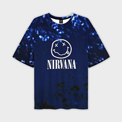 Футболка оверсайз мужская Nirvana рок краски, цвет: 3D-принт
