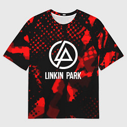 Мужская футболка оверсайз Linkin park краски текстуры