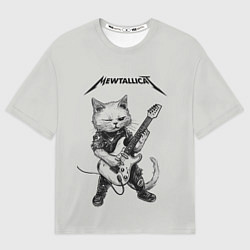 Футболка оверсайз мужская Mewtallica, цвет: 3D-принт