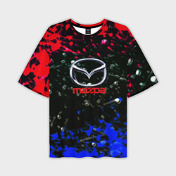 Мужская футболка оверсайз Mazda краски абстракция спорт