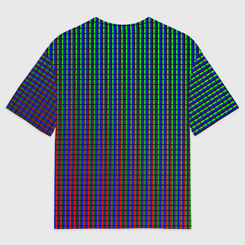 Мужская футболка оверсайз Неоновые светящиеся полосы / 3D-принт – фото 2