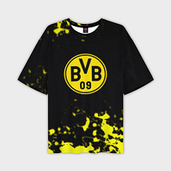 Мужская футболка оверсайз Borussia краски жёлтые