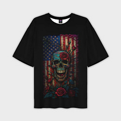 Мужская футболка оверсайз Skull - USA