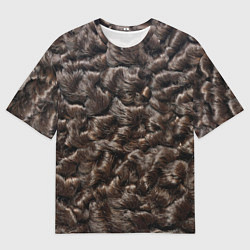 Мужская футболка оверсайз Кудрявый мех - каракули