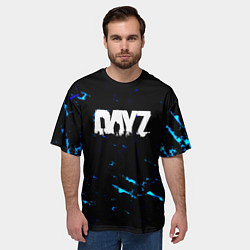 Футболка оверсайз мужская Dayz текстура краски голубые, цвет: 3D-принт — фото 2