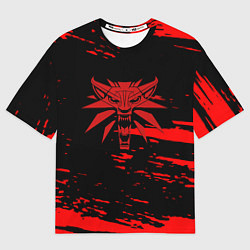 Футболка оверсайз мужская The witcher лого ведьмака краски, цвет: 3D-принт