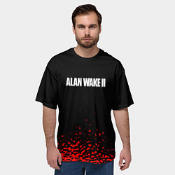 Футболка оверсайз мужская Alan wake писатель гейм краски, цвет: 3D-принт — фото 2