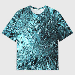 Футболка оверсайз мужская Эффект жидкого стекла бирюзовый, цвет: 3D-принт