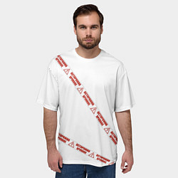 Футболка оверсайз мужская Осторожно хрупкое, цвет: 3D-принт — фото 2