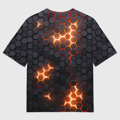 Мужская футболка оверсайз Неоновый желтый / 3D-принт – фото 2