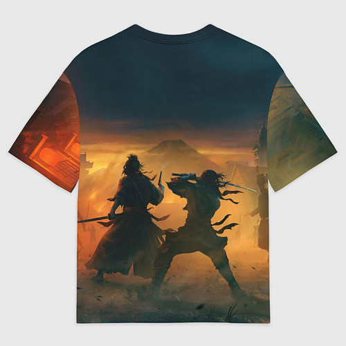 Мужская футболка оверсайз Самураи rise of the ronin / 3D-принт – фото 2