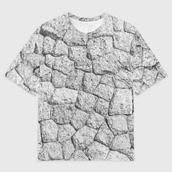 Мужская футболка оверсайз Каменная стена текстура