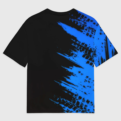 Мужская футболка оверсайз BMW краски синие / 3D-принт – фото 2