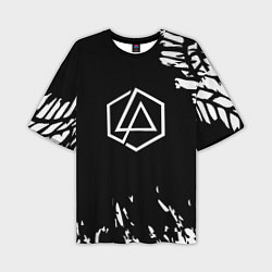 Мужская футболка оверсайз Linkin park краски текстура рок
