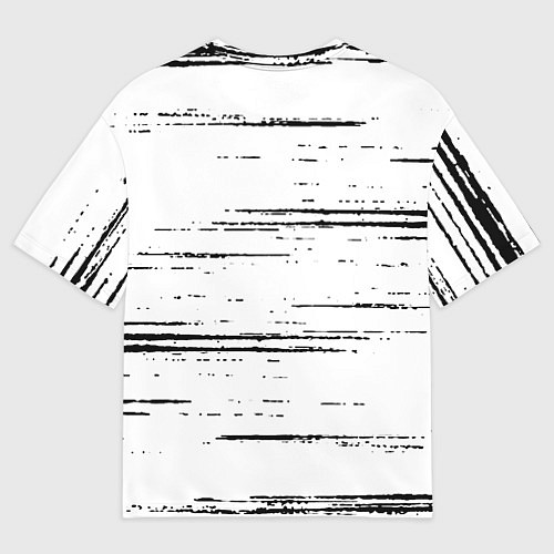 Мужская футболка оверсайз Nirvana штрихи чёрные / 3D-принт – фото 2