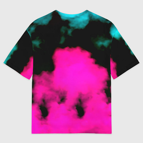 Мужская футболка оверсайз Монстр хантер неоновые фон / 3D-принт – фото 2
