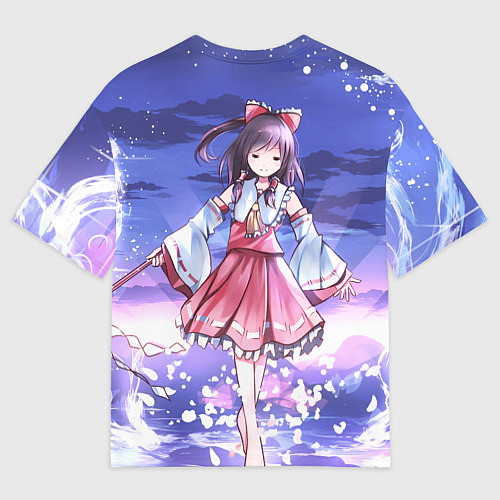 Мужская футболка оверсайз Touhou Project Рейму улыбка / 3D-принт – фото 2