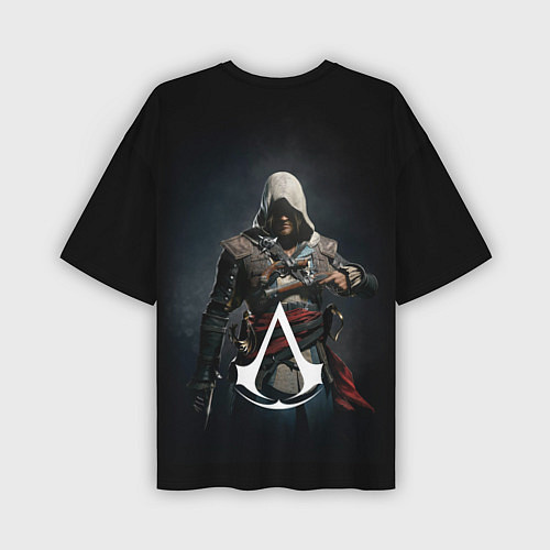 Мужская футболка оверсайз Эдвард Кенуей Assassins black flag / 3D-принт – фото 2
