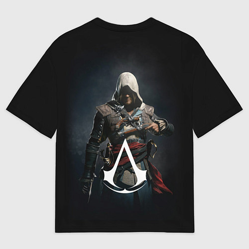 Мужская футболка оверсайз Эдвард Кенуей Assassins black flag / 3D-принт – фото 2