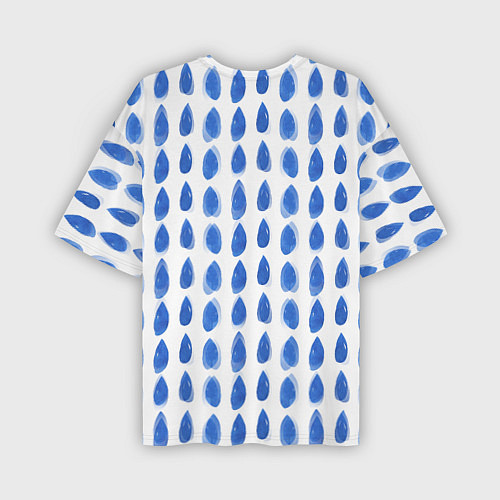 Мужская футболка оверсайз Акварельный дождь / 3D-принт – фото 2