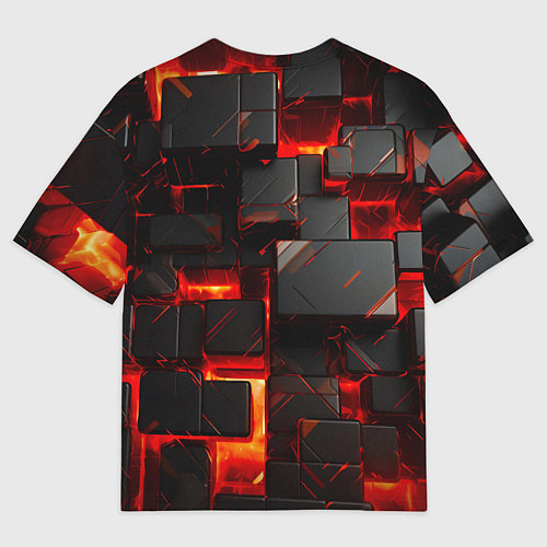 Мужская футболка оверсайз Неоновые квадратики / 3D-принт – фото 2