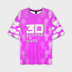 Мужская футболка оверсайз 30 seconds to mars pink