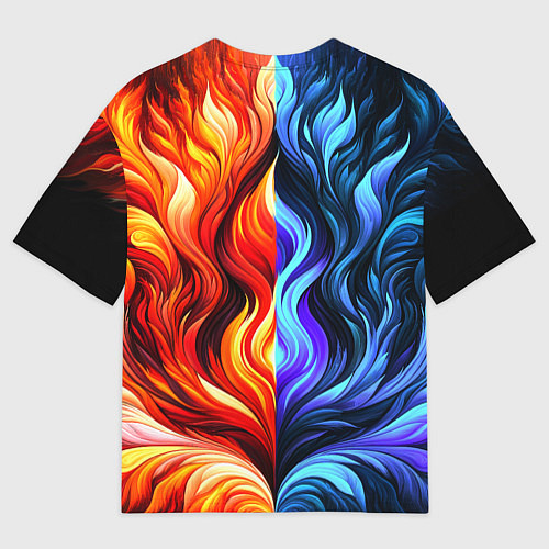 Мужская футболка оверсайз Два огня / 3D-принт – фото 2