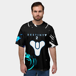 Футболка оверсайз мужская Destiny space color game, цвет: 3D-принт — фото 2