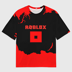 Футболка оверсайз мужская Roblox краски красные, цвет: 3D-принт