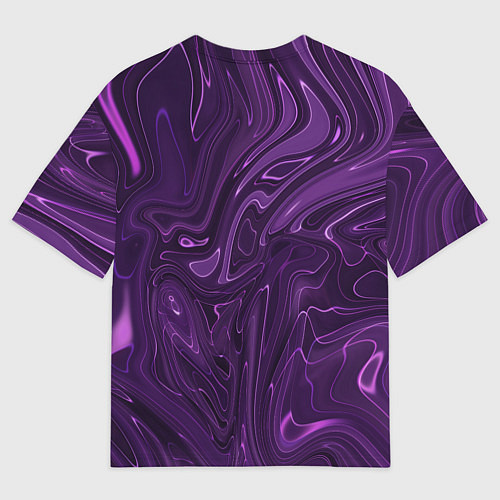 Мужская футболка оверсайз Абстакция на темно фиолетовом / 3D-принт – фото 2